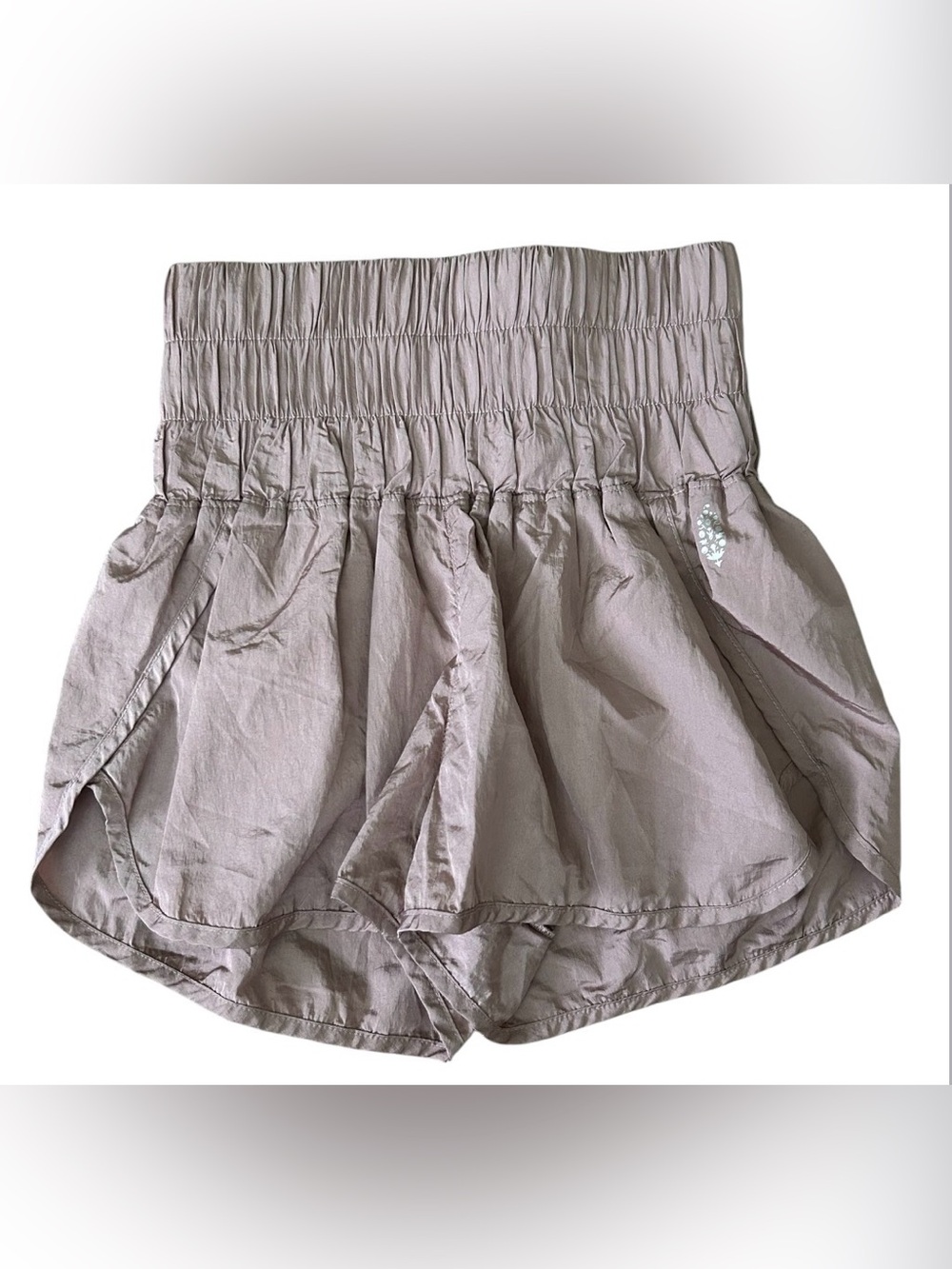 Free People Movement The Way Home Shorts Satin High Waist Lined Mauve XS